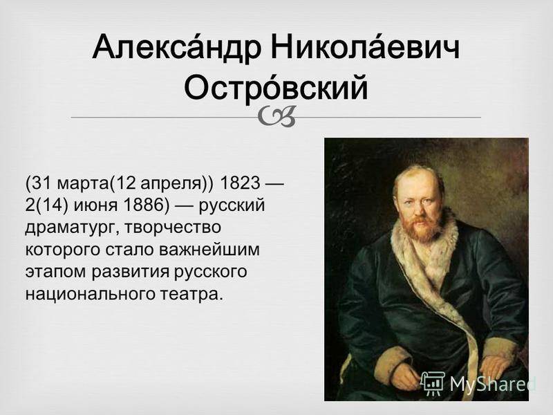 200-летие со дня рождения А.Н.Островского.